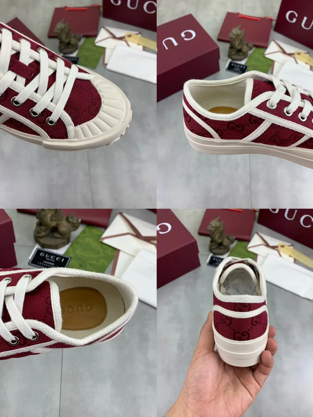 Men's shoes 💰P480 New Gucci thick-soled cloth shoes for women, high-quality version with logo patterned cloth surface, 5mm thick sole, ultra-light shoes, versatile and comfortable.  Fabric: Versatile floral fabric Lining: Versatile canvas Feet: Towel fabric Code number: 35-41 (41 customized) Packaging: Original packaging